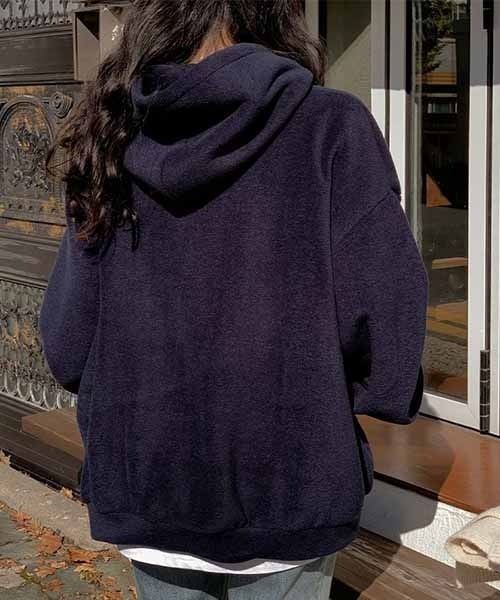 SONA(ソナ)の「SONYUNARA 英文プリントハーフジップアップトレーナー(パーカー・レディース・ネイビー・ONE SIZE)」の19枚目の写真