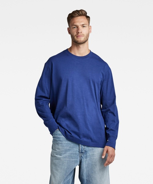 G-STAR(ジースター)の「BACK GRAPHIC BOXY T-SHIRT/ロンT/オーバーサイズ/バックプリント(Tシャツ/カットソー・メンズ・ホワイト/グリーン/ブルー・LARGE/MEDIUM/SMALL/X-LARGE/X-SMALL)」の3枚目の写真