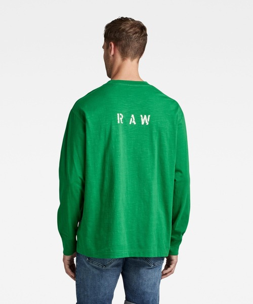 G-STAR(ジースター)の「BACK GRAPHIC BOXY T-SHIRT/ロンT/オーバーサイズ/バックプリント(Tシャツ/カットソー・メンズ・ホワイト/グリーン/ブルー・LARGE/MEDIUM/SMALL/X-LARGE/X-SMALL)」の2枚目の写真