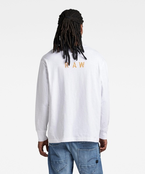 G-STAR(ジースター)の「BACK GRAPHIC BOXY T-SHIRT/ロンT/オーバーサイズ/バックプリント(Tシャツ/カットソー・メンズ・ホワイト/グリーン/ブルー・LARGE/MEDIUM/SMALL/X-LARGE/X-SMALL)」の6枚目の写真