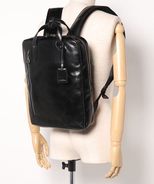 CROWDED CLOSET(クラウデッドクローゼット)の「【JOYA(ジョヤ)】本革サドルレザー薄型リュック(バックパック/リュック・メンズ・ネイビー/ブラック・FREE)」の5枚目の写真