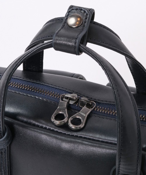 CROWDED CLOSET(クラウデッドクローゼット)の「【JOYA(ジョヤ)】本革サドルレザー薄型リュック(バックパック/リュック・メンズ・ネイビー/ブラック・FREE)」の15枚目の写真
