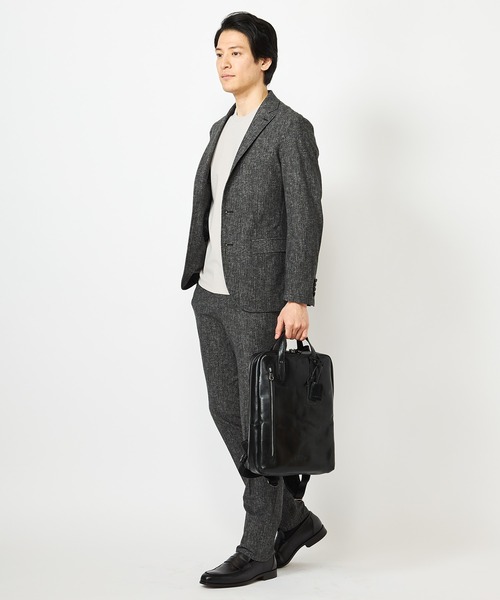 CROWDED CLOSET(クラウデッドクローゼット)の「【JOYA(ジョヤ)】本革サドルレザー薄型リュック(バックパック/リュック・メンズ・ネイビー/ブラック・FREE)」の21枚目の写真