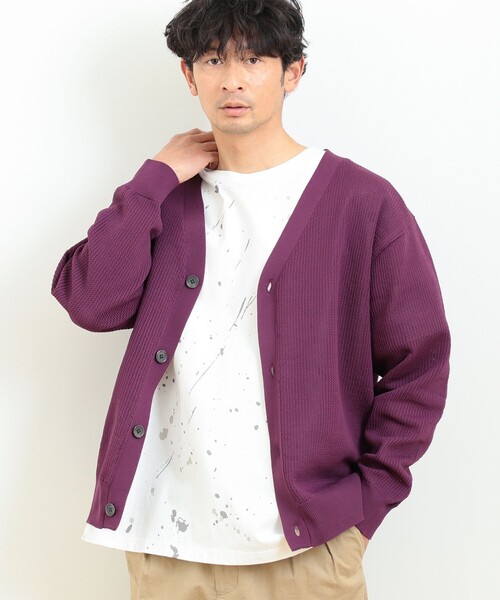 B:MING by BEAMS（ビーミングバイビームス）の「B:MING by BEAMS / 12ゲージ メッシュ カーディガン（カーディガン/ボレロ・メンズ・パープル/ブラウン系その他2/ブルー/ダークグリーン/ブラック・SMALL/MEDIUM/LARGE/X-LARGE）」の5枚目の写真