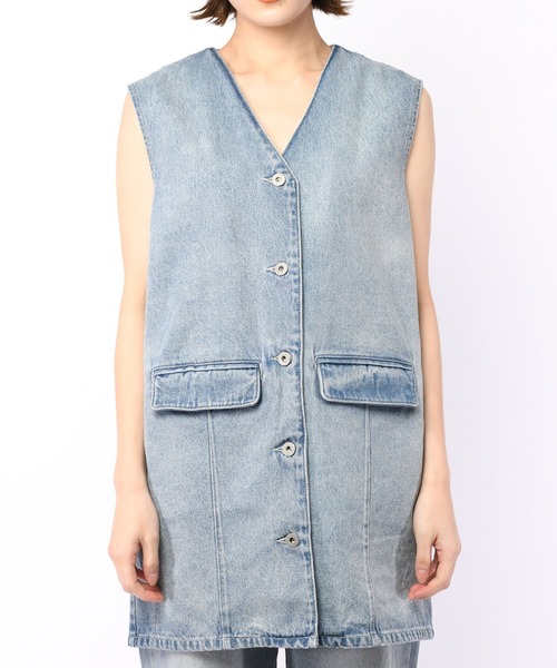 『波』Spick & Span デニムベスト 51/2 STUDS DENIM VEST（ジレ）｜Spick and Span（スピック