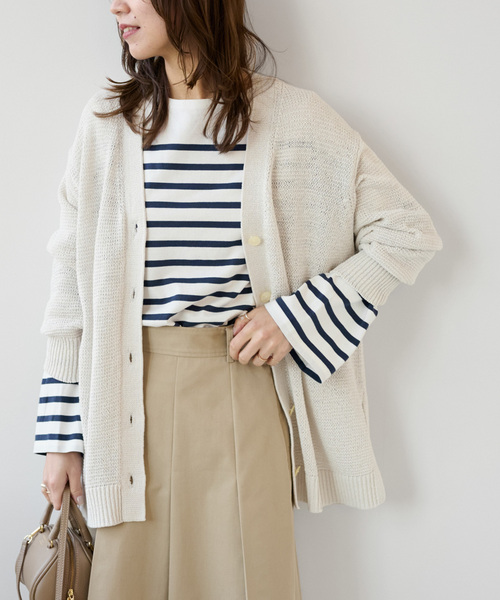 JOURNAL STANDARD relume(ジャーナルスタンダード レリューム)の「テープヤーンVネックカーディガン(カーディガン/ボレロ・レディース・チャコールグレー/ブルー/アイボリー・FREE)」の15枚目の写真