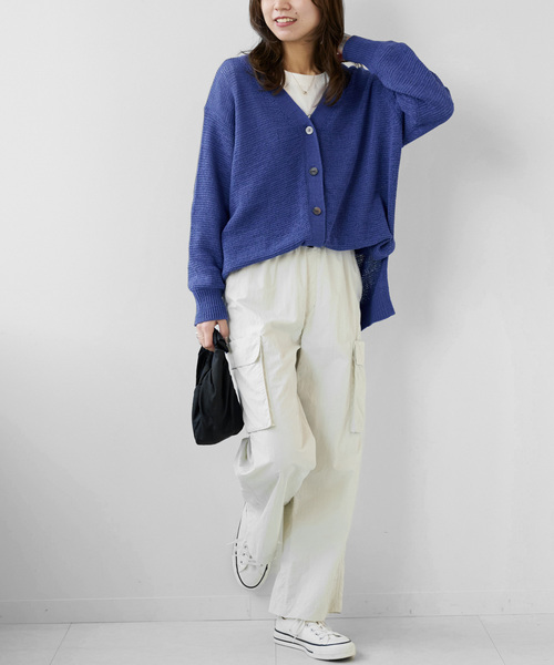 JOURNAL STANDARD relume(ジャーナルスタンダード レリューム)の「テープヤーンVネックカーディガン(カーディガン/ボレロ・レディース・チャコールグレー/ブルー/アイボリー・FREE)」の19枚目の写真