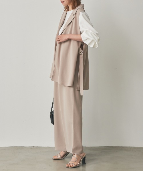 nissen(ニッセン)の「ジレセットアップ(ベスト+ストレートパンツ)(スーツセット・レディース・ブラック/ベージュ/ネイビー/グレイッシュベージュ/グレー・M/LL/S/L/3L)」の19枚目の写真