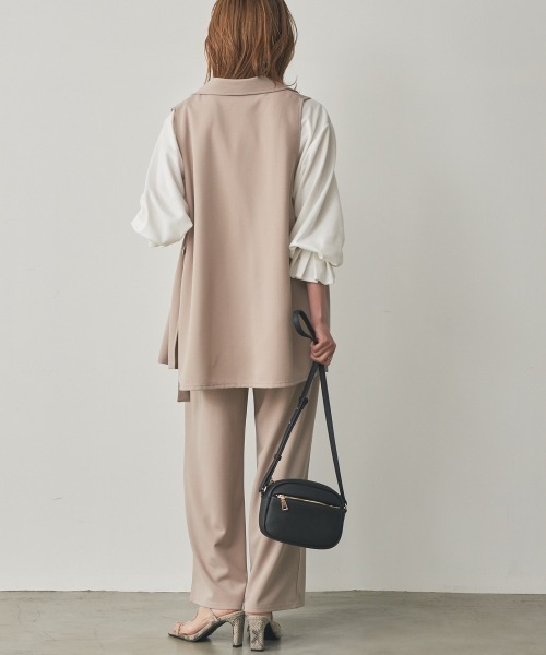 nissen(ニッセン)の「ジレセットアップ(ベスト+ストレートパンツ)(スーツセット・レディース・ブラック/ベージュ/ネイビー/グレイッシュベージュ/グレー・M/LL/S/L/3L)」の20枚目の写真