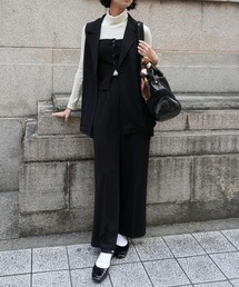 nissen（ニッセン）の「ジレセットアップ（ベスト+ストレートパンツ）（スーツセット）」