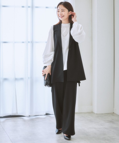 Oggi掲載　上下セット　グレー ジレ　ベスト ストレートパンツ 　セットアップ ニッセン セットアップ ジレセットアップ（ベスト+ストレート