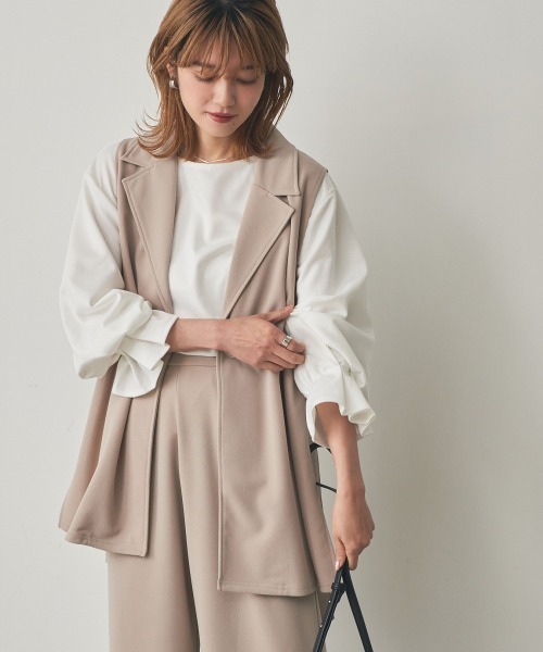 nissen(ニッセン)の「ジレセットアップ(ベスト+ストレートパンツ)(スーツセット・レディース・ブラック/ベージュ/ネイビー/グレイッシュベージュ/グレー・M/LL/S/L/3L)」の22枚目の写真