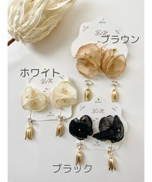 みーるん様大ぶり☻シフォンフラワーとスカルのピアス 71936727b_b_05_215.jpg