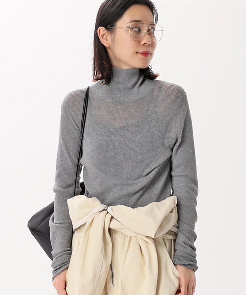 AP STUDIO(エーピーストゥディオ)の「New エイドスタイリングニット(ニット/セーター・レディース・チャコールグレー/ブラック・FREE)」の2枚目の写真