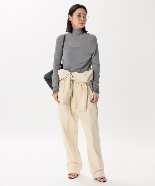 AP STUDIO(エーピーストゥディオ)の「New エイドスタイリングニット(ニット/セーター・レディース・チャコールグレー/ブラック・FREE)」の5枚目の写真