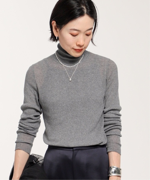 AP STUDIO(エーピーストゥディオ)の「New エイドスタイリングニット(ニット/セーター・レディース・チャコールグレー/ブラック・FREE)」の9枚目の写真