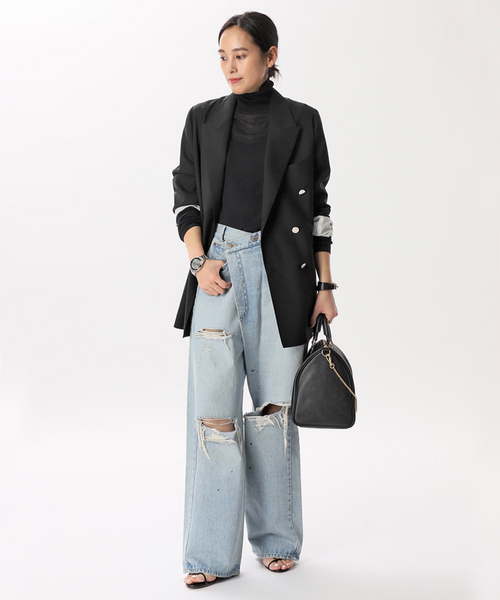 AP STUDIO(エーピーストゥディオ)の「New エイドスタイリングニット(ニット/セーター・レディース・チャコールグレー/ブラック・FREE)」の20枚目の写真