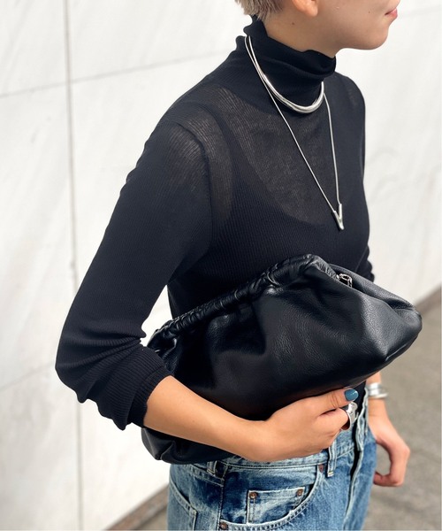 AP STUDIO(エーピーストゥディオ)の「New エイドスタイリングニット(ニット/セーター・レディース・チャコールグレー/ブラック・FREE)」の21枚目の写真