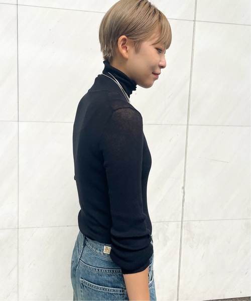 AP STUDIO(エーピーストゥディオ)の「New エイドスタイリングニット(ニット/セーター・レディース・チャコールグレー/ブラック・FREE)」の22枚目の写真