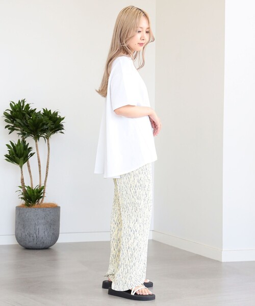 Ray BEAMS（レイビームス）の「Ray BEAMS / プリント プリーツ パンツ（その他パンツ・レディース・グリーン系その他2/オフホワイト・1/0）」の8枚目の写真