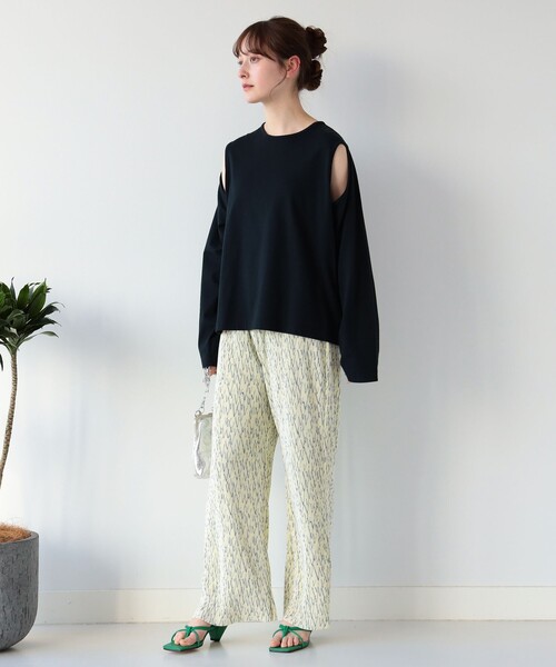 Ray BEAMS（レイビームス）の「Ray BEAMS / プリント プリーツ パンツ（その他パンツ・レディース・グリーン系その他2/オフホワイト・1/0）」の14枚目の写真