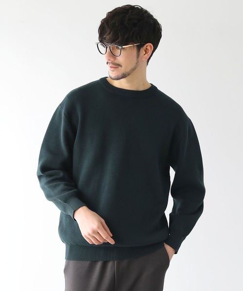 LIL VENDARS（リルヴェンダース）の「抗菌防臭TCミラノリブクルーネックニット（ニット/セーター・メンズ・ブルー/ブラック/グリーン/ベージュ系/ホワイト・M/L/XL）」の5枚目の写真