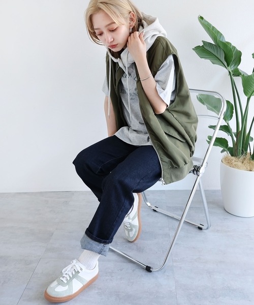 andme(アンドミー)の「MA-1ベスト(MA-1・レディース・アイボリー/カーキ/ブラック・F(M))」の13枚目の写真
