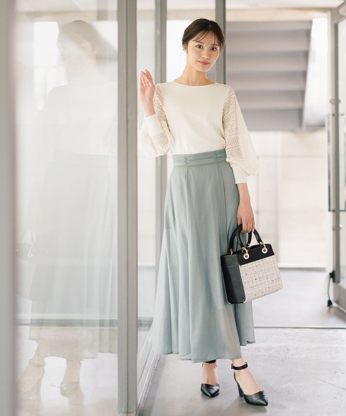 Andemiu（アンデミュウ）の「レーススリーブニット187554（ニット/セーター・レディース・オフホワイト/ブラック/グレー/パープル/ライトブルー/ピンク/ネイビー/ミント/ライトグレー/ライトピンク・FREE）」の20枚目の写真