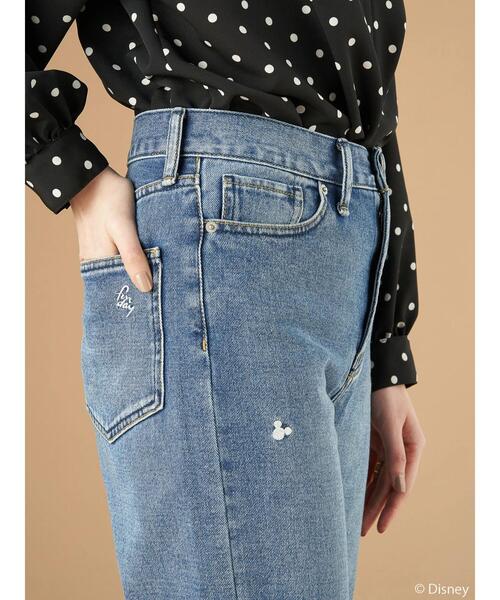Disney(ディズニー)の「Mickey/刺繍デニムパンツ(デニムパンツ・レディース・インディゴブルー・S/L/M)」の3枚目の写真