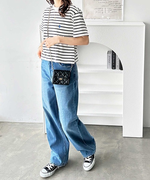 U.S. POLO ASSN.（ユーエスポロアッスン）の「GeeRA別注【新色追加☆】U.S. POLO ASSN.ショート丈Ｔシャツ（Tシャツ/カットソー・レディース・ネイビー/ブラック/ピンク/オフホワイト/ホワイト系その他/チャコール・MEDIUM/X-LARGE/LARGE）」の22枚目の写真