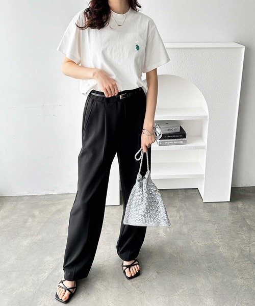 U.S. POLO ASSN.（ユーエスポロアッスン）の「GeeRA別注【新色追加☆】U.S. POLO ASSN.ショート丈Ｔシャツ（Tシャツ/カットソー・レディース・ネイビー/ブラック/ピンク/オフホワイト/ホワイト系その他/チャコール・MEDIUM/X-LARGE/LARGE）」の16枚目の写真