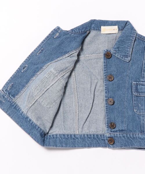 aimoha（アイモハ）の「【aimoha-KIDS-】子供服　万能ノースリーブデニムジャケット　ベスト（デニムジャケット・キッズ・ブルー・80/90/100/110/120/130）」の22枚目の写真