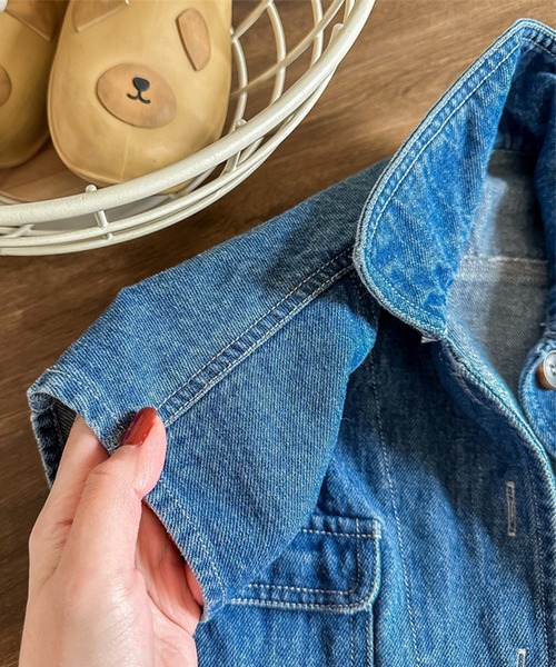 aimoha（アイモハ）の「【aimoha-KIDS-】子供服　万能ノースリーブデニムジャケット　ベスト（デニムジャケット・キッズ・ブルー・80/90/100/110/120/130）」の17枚目の写真