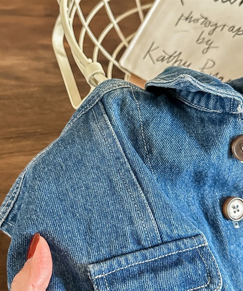 aimoha（アイモハ）の「【aimoha-KIDS-】子供服　万能ノースリーブデニムジャケット　ベスト（デニムジャケット・キッズ・ブルー・80/90/100/110/120/130）」の18枚目の写真