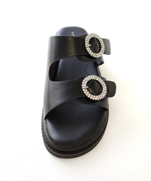 AmiAmi（アミアミ）の「コンフォートビジューサンダル（サンダル・レディース・ブラック/アイボリー・L/LL/M/S）」の10枚目の写真