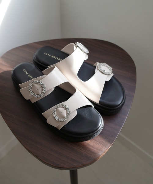 AmiAmi（アミアミ）の「コンフォートビジューサンダル（サンダル・レディース・ブラック/アイボリー・L/LL/M/S）」の20枚目の写真