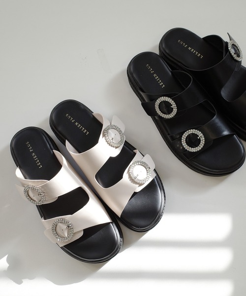 AmiAmi（アミアミ）の「コンフォートビジューサンダル（サンダル・レディース・ブラック/アイボリー・L/LL/M/S）」の17枚目の写真