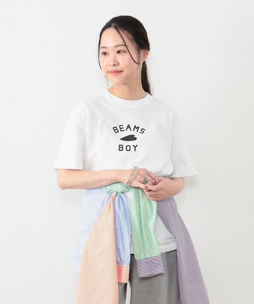 BEAMS BOY（ビームスボーイ）の「HEART ロゴ オリジナルTシャツ（Tシャツ/カットソー・レディース・ホワイト系その他/ブラック系その他/グレー系その他/グリーン系その他/ブルー系その他/パープル系その他/ピンク系その他/ホワイト系その他2/ホワイト系その他3/ホワイト系その他4/ホワイト系その他5・1/0）」の2枚目の写真