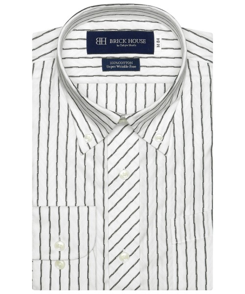 TOKYO SHIRTS(トウキョウシャツ)の「形態安定ノーアイロン ボタンダウン 長袖ビジネスワイシャツ(ビジネスシャツ・メンズ・グレー・首回り37cm-裄丈80cm/首回り37cm-裄丈84cm/首回り39cm-裄丈80cm/首回り39cm-裄丈84cm/首回り41cm-裄丈82cm/首回り41cm-裄丈86cm/首回り42cm-裄丈82cm/首回り42cm-裄丈86cm/首回り43cm-裄丈82cm/首回り43cm-裄丈86cm)」の1枚目の写真