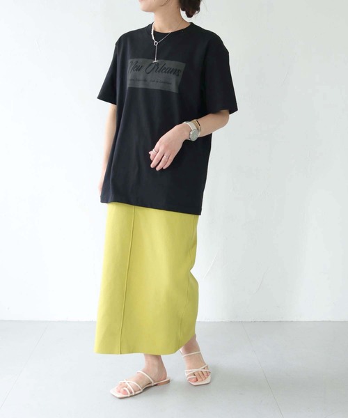 HER CLOSET(ハークローゼット)の「【shemoshelly】WEB限定白抜きプリントロゴTシャツ(Tシャツ/カットソー・レディース・ネイビー/ホワイト/ブラック・S/M/L)」の20枚目の写真