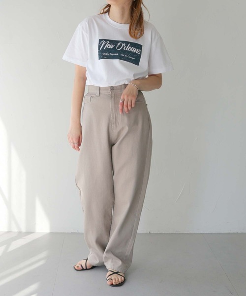 HER CLOSET(ハークローゼット)の「【shemoshelly】WEB限定白抜きプリントロゴTシャツ(Tシャツ/カットソー・レディース・ネイビー/ホワイト/ブラック・S/M/L)」の5枚目の写真