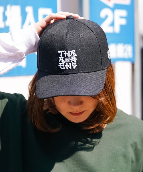 THRASHER（スラッシャー）の「SANSKRIT BOX SnapBack CAP/スラッシャー帽子（キャップ・メンズ・ブラック×ホワイト/ブラック×グレー・FREE）」の9枚目の写真