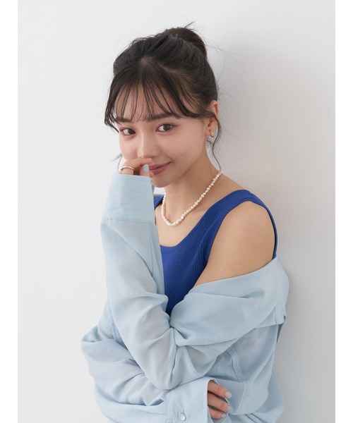 earth music&ecology（アースミュージックアンドエコロジー）の「2WAYリブニットタンクトップ（インナーウェア/肌着・レディース・ブラック/イエロー/アイボリー/ブルー・S/M）」の10枚目の写真