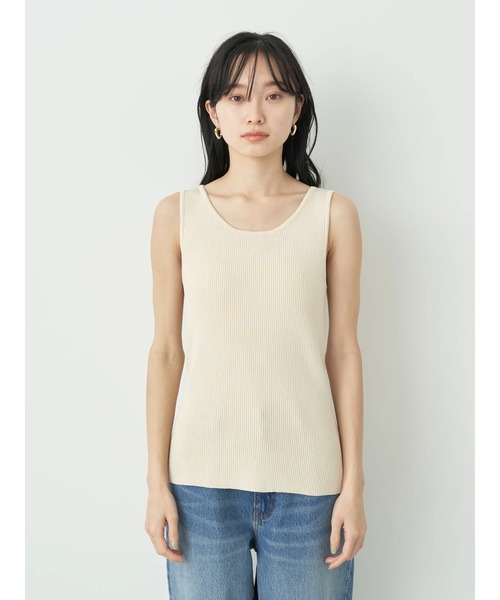 earth music&ecology（アースミュージックアンドエコロジー）の「2WAYリブニットタンクトップ（インナーウェア/肌着・レディース・ブラック/イエロー/アイボリー/ブルー・S/M）」の12枚目の写真