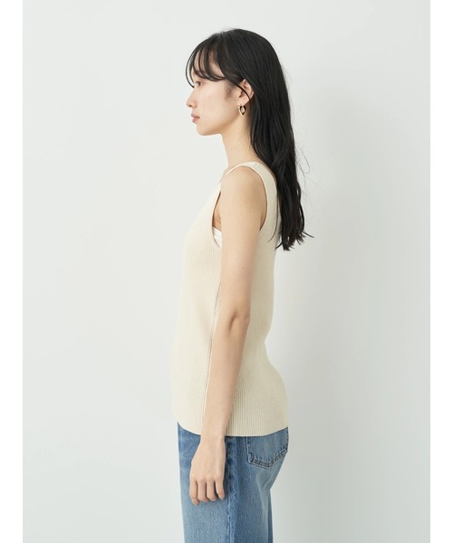 earth music&ecology（アースミュージックアンドエコロジー）の「2WAYリブニットタンクトップ（インナーウェア/肌着・レディース・ブラック/イエロー/アイボリー/ブルー・S/M）」の13枚目の写真
