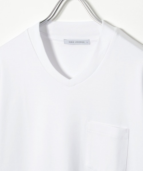 IKKA LOUNGE（イッカラウンジ）の「ポンチＶネックジャケットＴシャツ（Tシャツ/カットソー・メンズ・ホワイト・S/M/L/XL）」の4枚目の写真