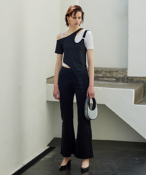 PRANK PROJECT（プランクプロジェクト）の「カッティングトップ / Cutting Top（Tシャツ/カットソー・レディース・グレー/ブラック/アイボリー・FREE）」の6枚目の写真