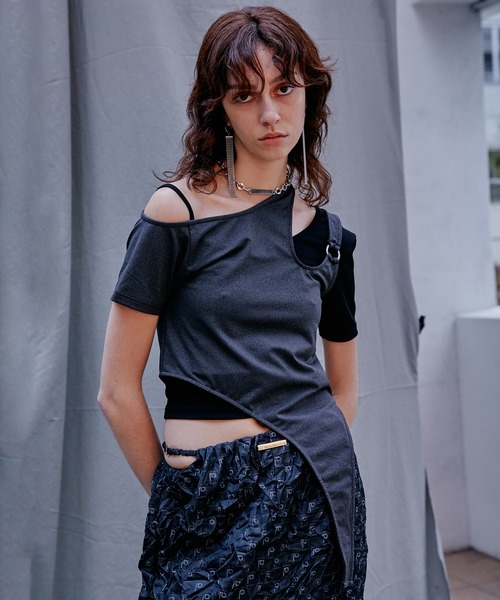 PRANK PROJECT（プランクプロジェクト）の「カッティングトップ / Cutting Top（Tシャツ/カットソー・レディース・グレー/ブラック/アイボリー・FREE）」の8枚目の写真