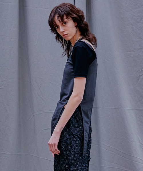 PRANK PROJECT（プランクプロジェクト）の「カッティングトップ / Cutting Top（Tシャツ/カットソー・レディース・グレー/ブラック/アイボリー・FREE）」の10枚目の写真