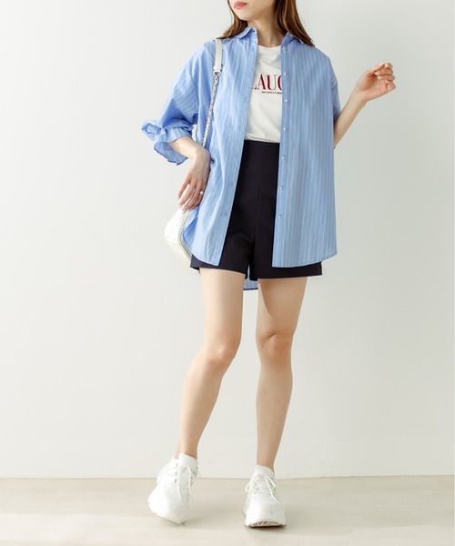 OLIVE des OLIVE(オリーブデオリーブ)の「すっきり美脚ショートパンツ(その他パンツ・レディース・ネイビー/オフホワイト・FREE)」の3枚目の写真